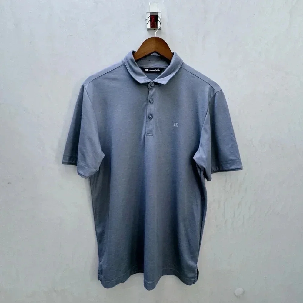 Travis Matthew || Golf Polo in Purple Oxford Knit Color Medium